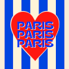 Affiche de Paris stripes, coeur