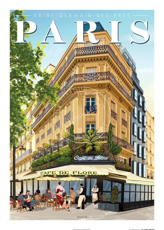 Affiche de Paris, le café de Flore